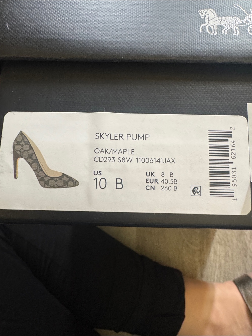 Coach Signature Canvas Pointed-Toe Pumps. Skyler Pump. Oak/Maple. Size 10B NWTs! - Picture 12 of 13